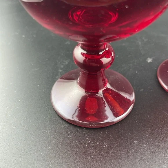 Hoffman House Ruby Red Water/Wine Goblet by Imperial Glass Set of 2 - Picture 3 of 3